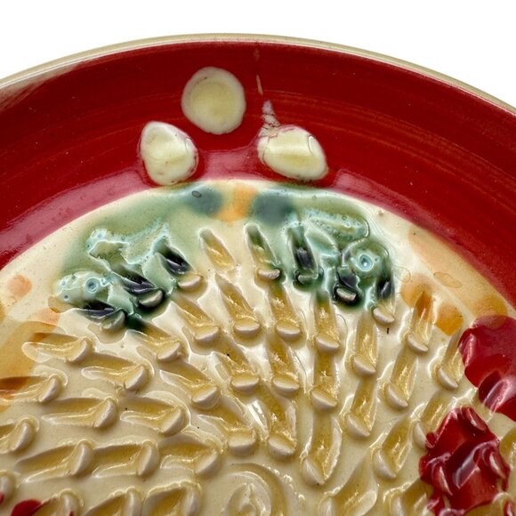 Artisan Garlic Grater Zester Rasper Plate Dish Ceramica Andaluza Rupi Spain 4.5" - Picture 2 of 8